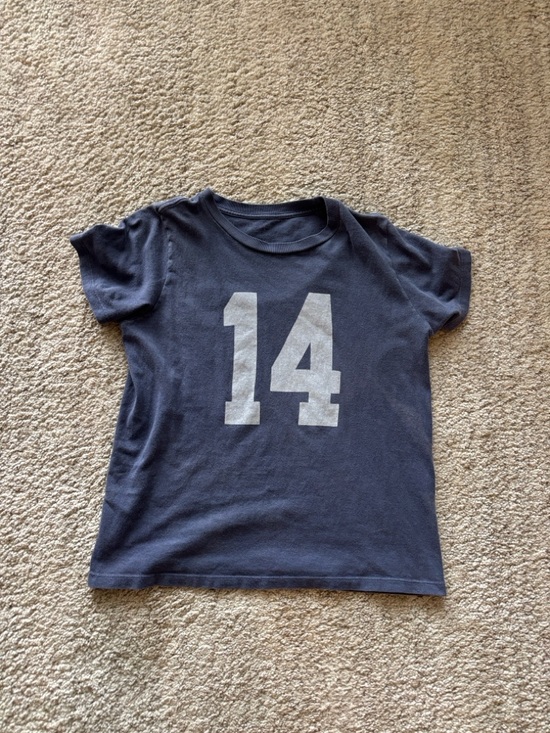 Brandy Melville Tops - Brandy Melville Navy Short Sleeve Tee with White '14' Graphic